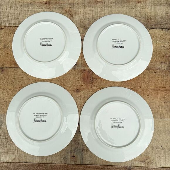 Vintage Neiman Marcus Royal Crown Set of 4 Dessert Plates Japan California 8.25 - Picture 8 of 9
